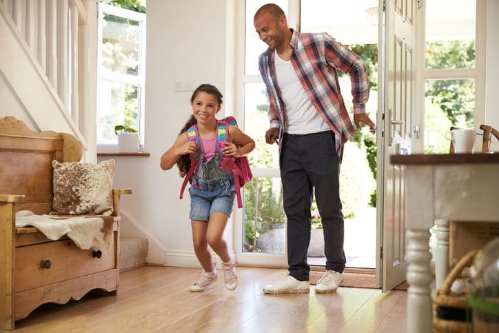 Kevin Robinson's Heating & Cooling | Lancaster, Kershaw, Lugoff, Camden, Indian Land, Heath Springs, SC | Excited Girl Returning Home From School With Father